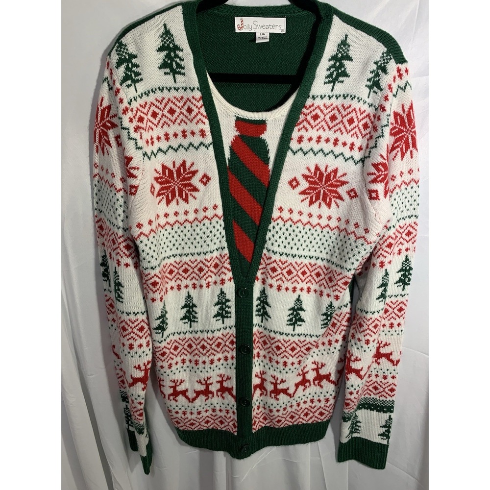Jolly Sweaters  Christmas Sweater Women's Large Red Knit Holiday‎ Ugly Xmas